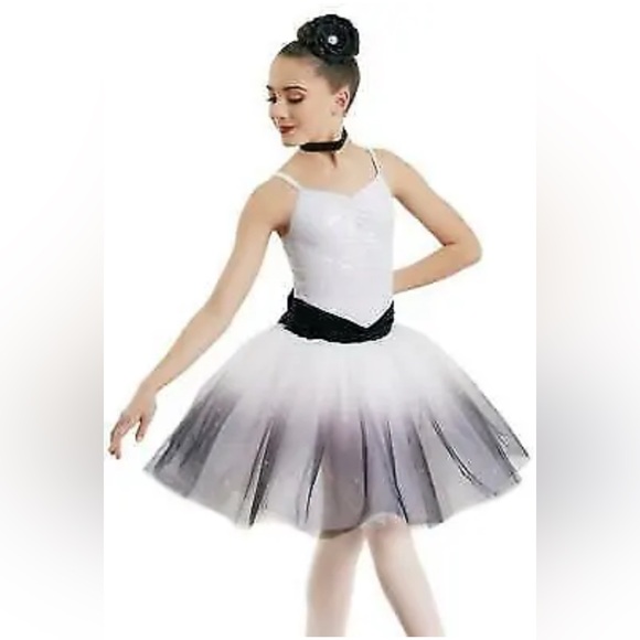 Weissman Small Adult The Great Secret White & Black/Dark Purple Ombre' Tutu - Picture 3 of 11